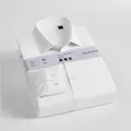 Classic white mulberry silk blend long sleeve dress shirt for men, neatly folded - 38 / Tops / White
