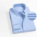 Premium light blue men's long sleeve shirt crafted from natural linen cotton blend - 38 / Tops / Blue