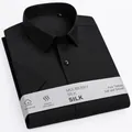 Camicia nera a maniche corte da uomo in pregiata seta di gelso traspirante e morbida - 38 / Top / Nero