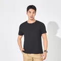 Classic black men's ice silk short-sleeve t-shirt with a breathable and slim fit - M / Tops / Black