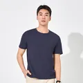 Breathable men's ice silk quick-dry short-sleeved T-shirt in classic navy blue color - M / Tops / Navy Blue
