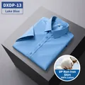 Premium men's 100% cotton non-iron short sleeve business casual shirt in lake blue color - 38 / Tops / Lake Blue