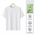 T-shirt uomo girocollo in Tencel Lyocell bianco con effetto rinfrescante - Taglia M / Top / Bianco (SS31-1)