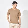 Klassiek heren-T-shirt met korte mouwen van ijszijde in veelzijdige lichtbruine kaki - Khaki