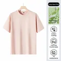 T-shirt premium uomo manica corta in Tencel Lyocell rosa loto, tessuto fresco e traspirante - Taglia M / Top / Rosa Loto (SS31-2)