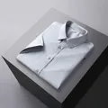 Camisa de manga corta para hombre en 100% algodón sin plancha color gris claro formal - 38 / Tops / Gris de Montaña