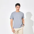 Lichtblauw sneldrogend ijshuid T-shirt voor heren, ademend model met een klassieke ronde hals - Lichtgrijs