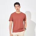 Ademend heren T-shirt van ijszijde, sneldrogend, in de klassieke kleur roestbruin - Baksteenrood