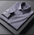 Chemise de ville grise-violette à manches longues pour homme, idéale pour un look professionnel - 38 / Hauts / Gris