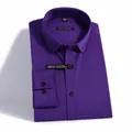 Camicia da uomo a maniche lunghe slim fit in una raffinata tonalità viola scuro - 38 / Top / Viola Scuro