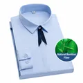 Camicia casual azzurra a maniche lunghe in fibra di bambù naturale traspirante e morbida - 41 / Top / Azzurro