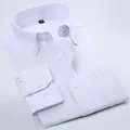 Camicia Oxford bianca a maniche lunghe da uomo con colletto button-down e tasca. - 38 / Top / Bianco puro