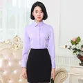 Elegant light purple women's professional long-sleeve slim fit formal dress shirt - 38 / Tops / Long Sleeve / Light Purple