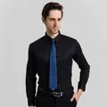 Premium men's black long-sleeved business dress shirt for professional office workwear - 38 / Tops / Black