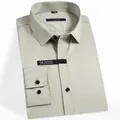 Men's slim fit long-sleeve business shirt in spring green, stretch and wrinkle-resistant - 38 / Tops / Spring Green