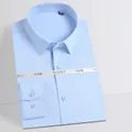 Chemise homme bleu ciel à manches longues en fibre de bambou souple et respirante. - 38 / Hauts / Bleu ciel