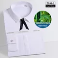Camicia da lavoro a maniche lunghe donna in fibra di bambù bianco perla con fiocco - 38 / Top / Bianco
