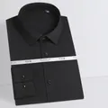 Chemise de bureau noire à manches longues pour homme en fibre de bambou respirante - 38 / Hauts / Noir