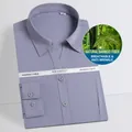 Camicia da ufficio slim fit a maniche lunghe in fibra di bambù per donna in grigio premium - 38 / Top / Grigio高级