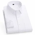Chemise de ville blanche à manches longues pour hommes en tissu de coton mélangé de qualité - 38 / Hauts / Blanc Grain Lisse