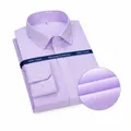 Purple 100% cotton non-iron men's long sleeve business dress shirt with micro pattern - 39/M / Tops / Light Purple Plaid