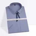 Elegant short sleeve bamboo fiber slim fit business shirt for women in premium grey - 38 / Tops / Premium Grey