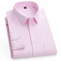 Chemise rose à manches longues pour homme, style business en coton mélangé - 38 / Hauts / Rose