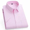 Chemise rose à manches courtes pour homme idéale pour le bureau avec poche de poitrine - 38 / Hauts / Rose