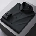 Camicia casual da uomo nera senza cuciture ad alta elasticità - 38 / Top / Nero