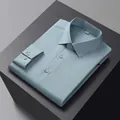 Camicia da uomo premium senza stiro idrorepellente antimacchia in azzurro elegante - 40 (Suggerito 125-140 Jin) / Top / Verde Pino (SF515)
