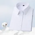 Chemise business blanche pour hommes en coton à fibres longues de qualité supérieure - 38 / Haut (DX0535-1) / Blanc