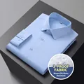 Camicia da uomo azzurra a maniche lunghe con tessuto protettivo a 3 prove - 40 (Suggerito 125-140 Jin) / Top / Blu Chiaro (SF515)
