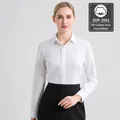 Elegant pearl white non-iron long-sleeved professional business shirt for formal wear - 43 / Tops / Long Sleeve / Pearl White (ZDP-2001)