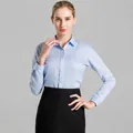 Slim fit long-sleeved Portofino blue shirt for professional women's formal wear - 43 / Tops / Long Sleeve / Portofino Blue (ZDP-2021)
