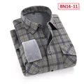 Klassisches graues Herren-Karohemd mit warmem Fleecefutter und praktischen Doppeltaschen - 3XL / Oberteile / Graues Karo (BN14-11)