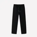 Men's loose casual black sweatpants featuring wool silk blend and warm fleece lining - 3XL / Bottoms / Black (KZ26)
