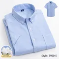 Chemise Oxford à manches courtes pour hommes en bleu clair avec poche et col boutonné - 38 / Hauts / Bleu Clair (DX5950-5)