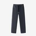 High-quality dark grey wool and silk blend warm joggers for men with straight leg - 3XL / Bottoms / Dark Gray (KZ26)