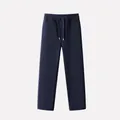 Men's navy blue thermal wool silk sweatpants with thick fleece lining for winter - 3XL / Bottoms / Navy Blue (KZ26)