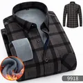 Gefüttertes Herren-Thermo-Flanellhemd mit Karomuster in Grau und Braun für den Winter - 3XL / Oberteile / Dunkelgrau & Braun Karo (BN9918)