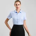 Elegant women's professional short-sleeved cotton dress shirt in Portofino blue - 43 / Tops / T-Shirts / Portofino Blue (DZDP-2021)
