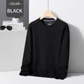 Felpa da uomo premium a nido d'ape con girocollo in classico colore nero elegante - 3XL / Top / Nero