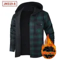 Chemise à capuche en flanelle à carreaux vert et noir pour homme avec doublure - S / Hauts / Carreaux Noir et Vert (JM319-8)