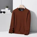 Felpa premium da uomo a nido d'ape in rosso mattone, misto lana e seta di qualità - rosso mattone