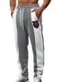 Pantaloni sportivi da uomo bicolore grigio e bianco con stampa grafica di un orso - Taglia S / Parte Inferiore (Logo 4) / Grigio