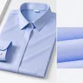 Premium non-iron cotton long-sleeve dress shirt in light sky blue for business wear - 38 / Top (Women's Long Sleeve) / Blue
