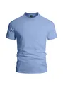 Détail du t-shirt de sport bleu clair pour homme en tissu respirant et séchage rapide - S / Hauts / Bleu clair