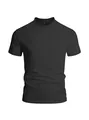 T-shirt noir de sport pour hommes, col rond, haut respirant et extensible à manches courtes - S / Hauts / Noir