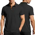 Premium men's dark grey short sleeve polo shirt with stylish orange contrast collar - S / Black