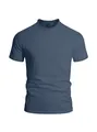 Men's performance quick-dry round neck short sleeve t-shirt in slate blue variant - Navy Blue